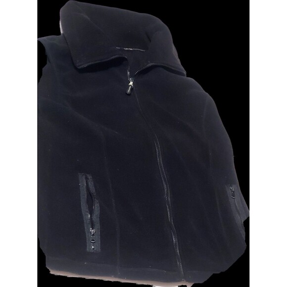 Calvin Klein Black Fleece Vest Women M – Full Zip Pocketed – Athleisure Layer - Picture 16 of 16